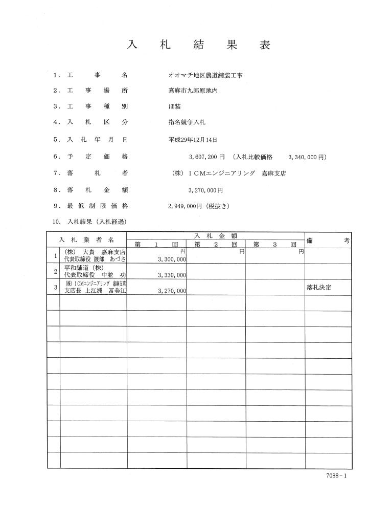 オオマチ地区農道舗装工事