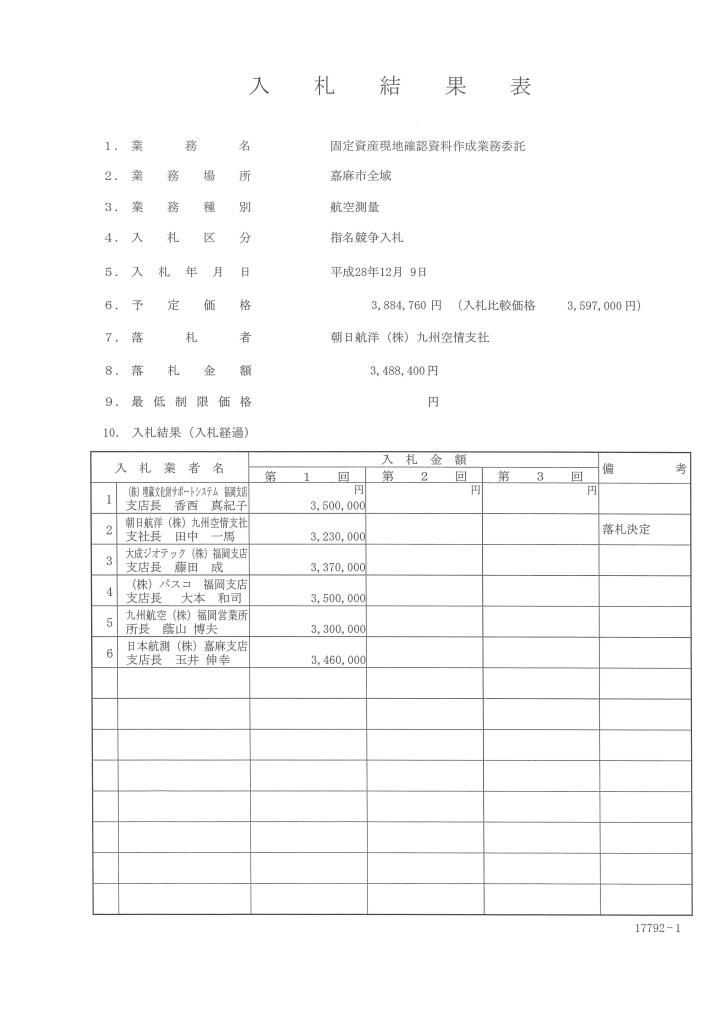 固定資産現地確認資料作成業務委託