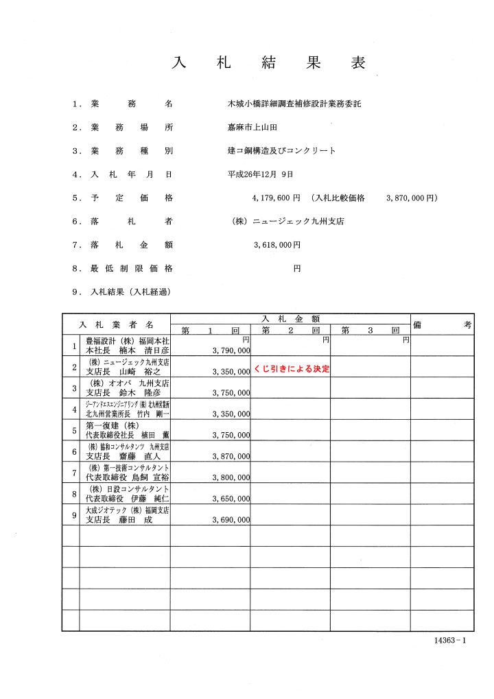 木城小橋詳細調査補修設計業務委託