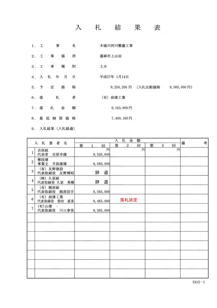 木城川河川整備工事