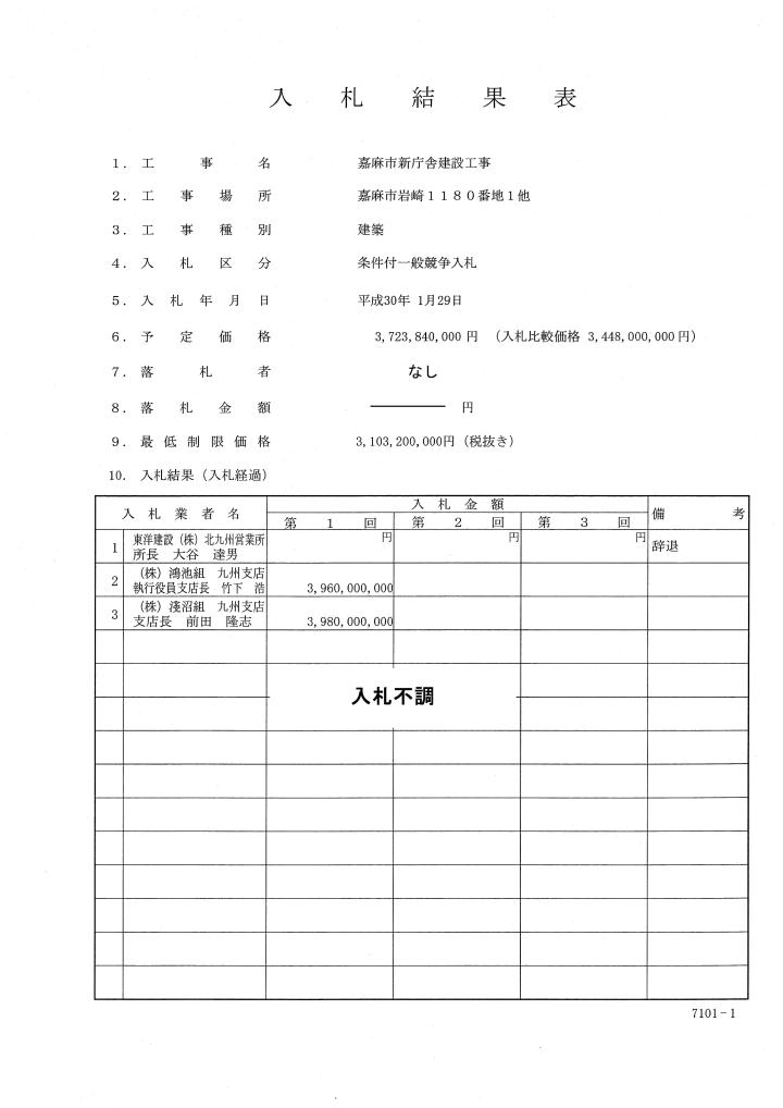 嘉麻市新庁舎建設工事