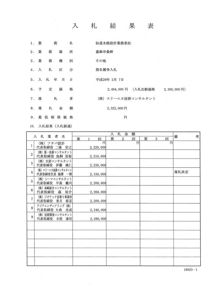 仙道水路設計業務委託