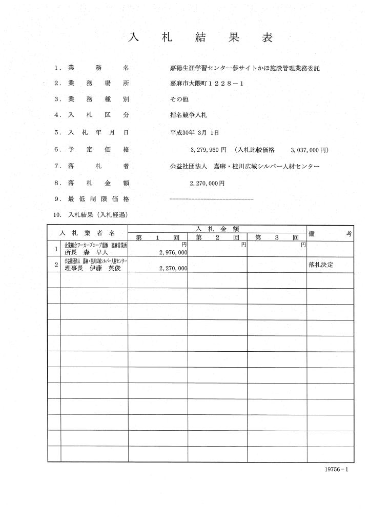 嘉穂生涯学習センター夢サイトかほ施設管理業務委託