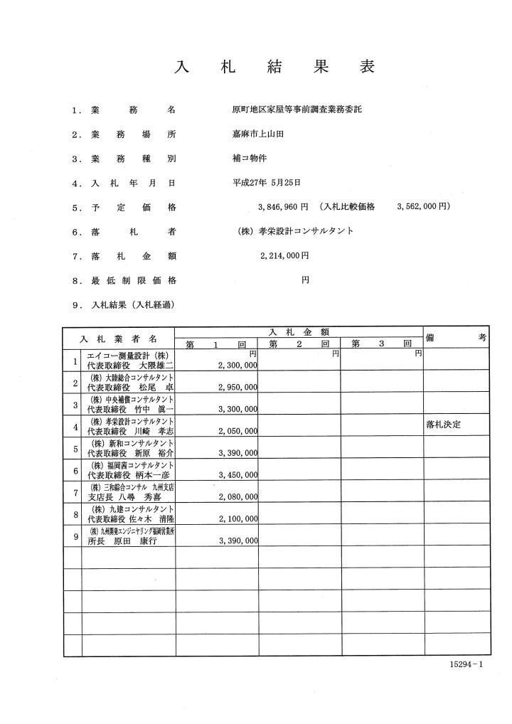 原町地区家屋等事前調査業務委託