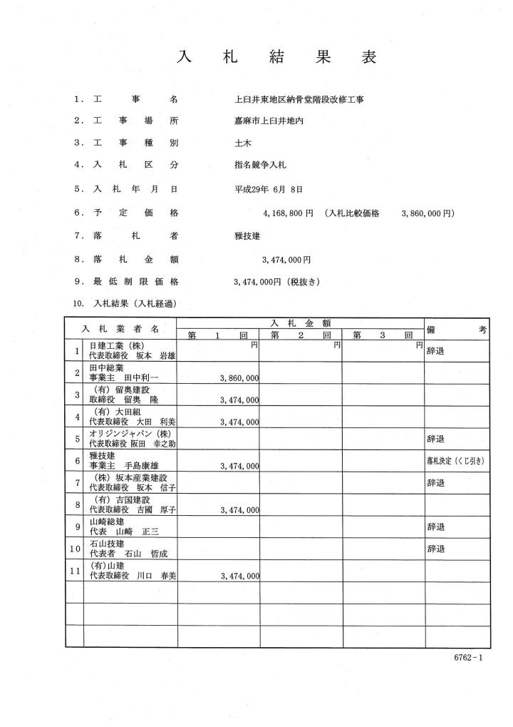 上臼井東地区納骨堂階段改修工事