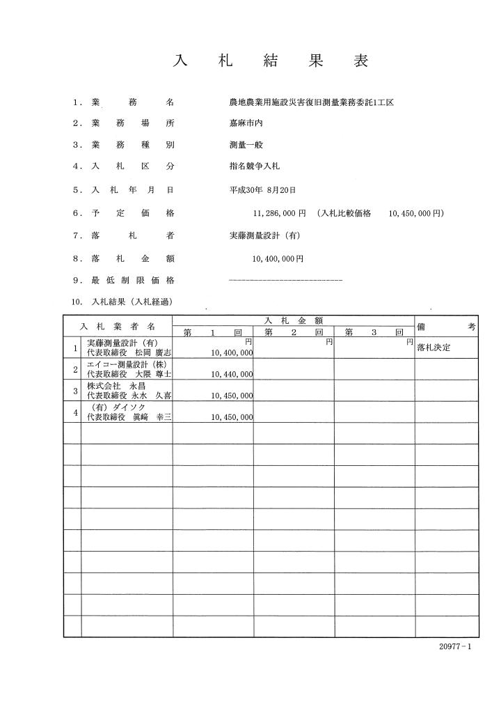 農地農業用施設災害復旧測量業務委託1工区