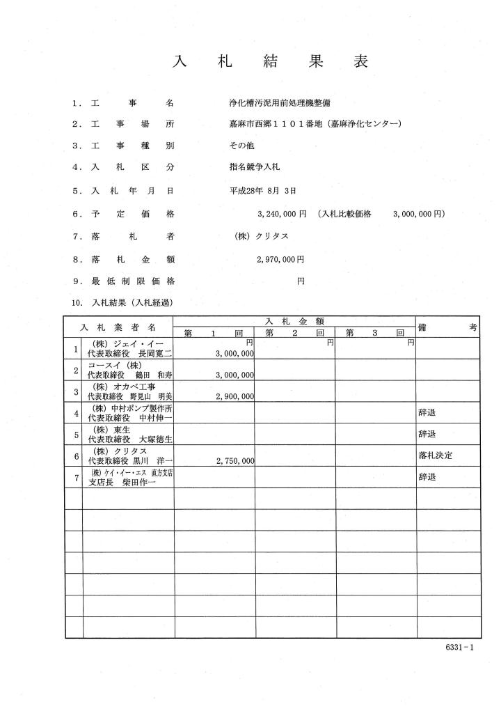 浄化槽汚泥用前処理機整備