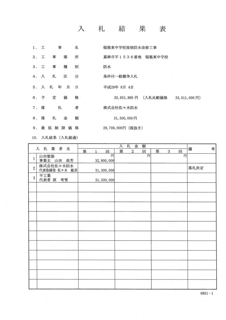 稲築東中学校屋根防水改修工事