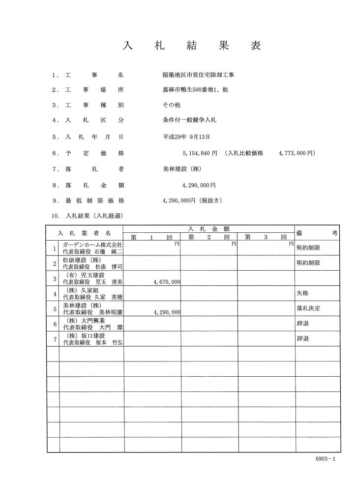 稲築地区市営住宅除却工事