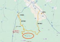 古処山キャンプ村－遊人の杜－迂回路案内図